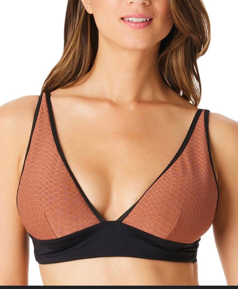 Sanctuary Earth Snake Bite Plunge Bikini Top XL NWT